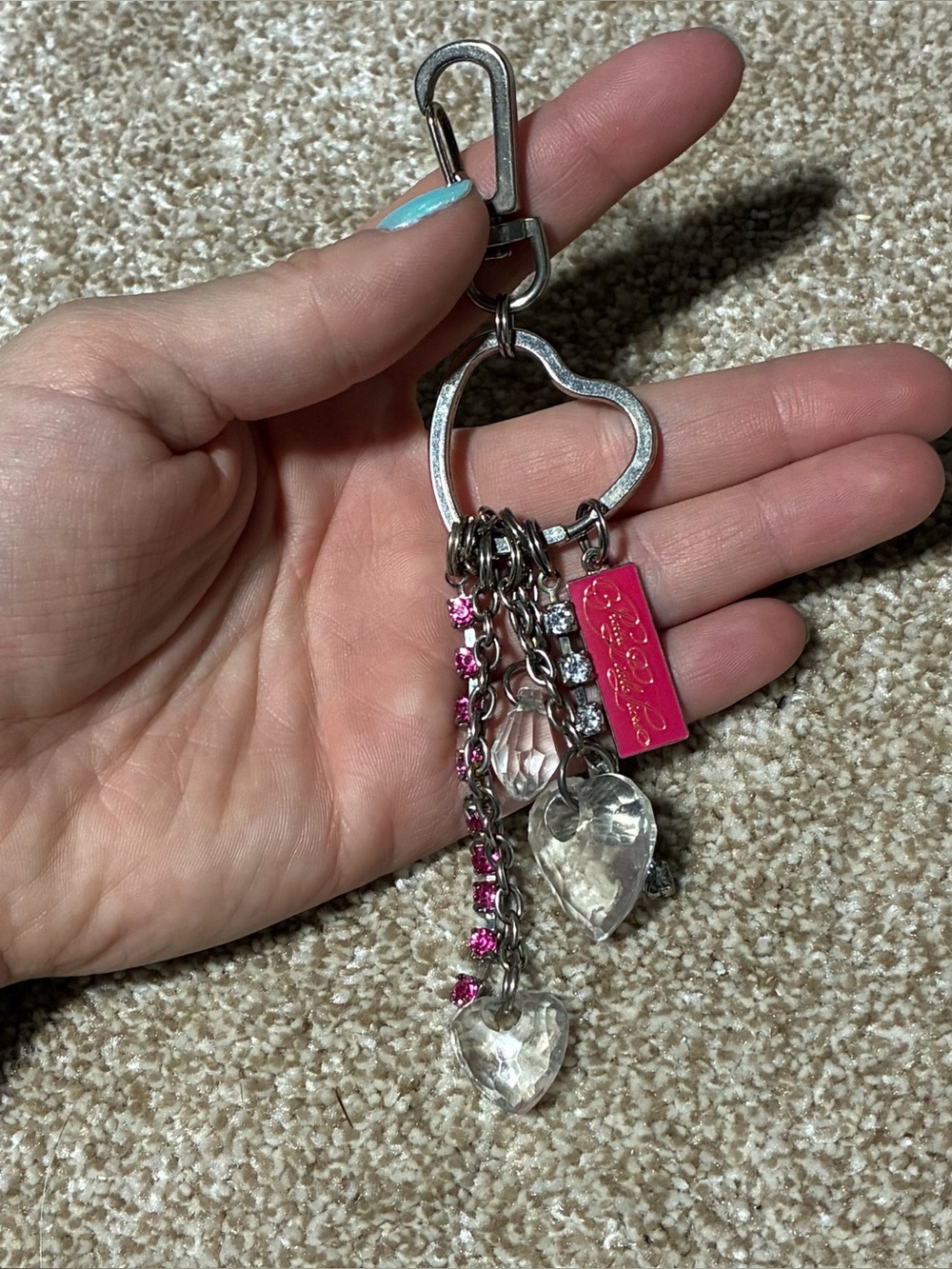 Pretty Little Liars Heart Charm Keychain with Jewels